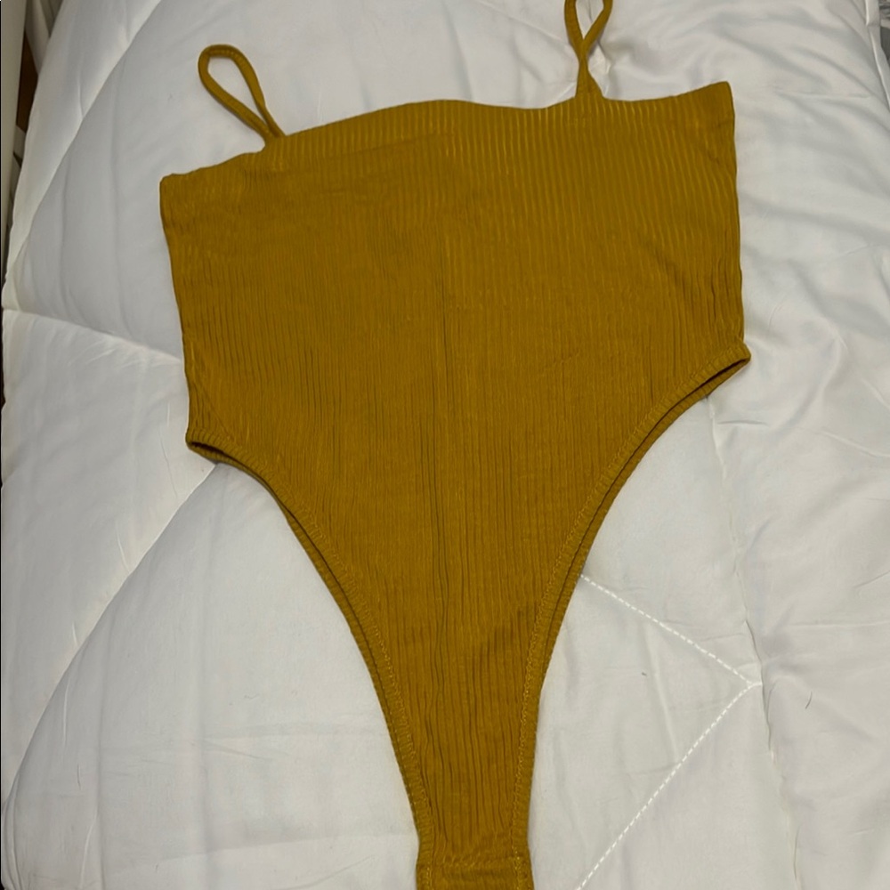 Emma & Sam NWT Mustard Yellow Tank Bodysuit/Camisole - size Large